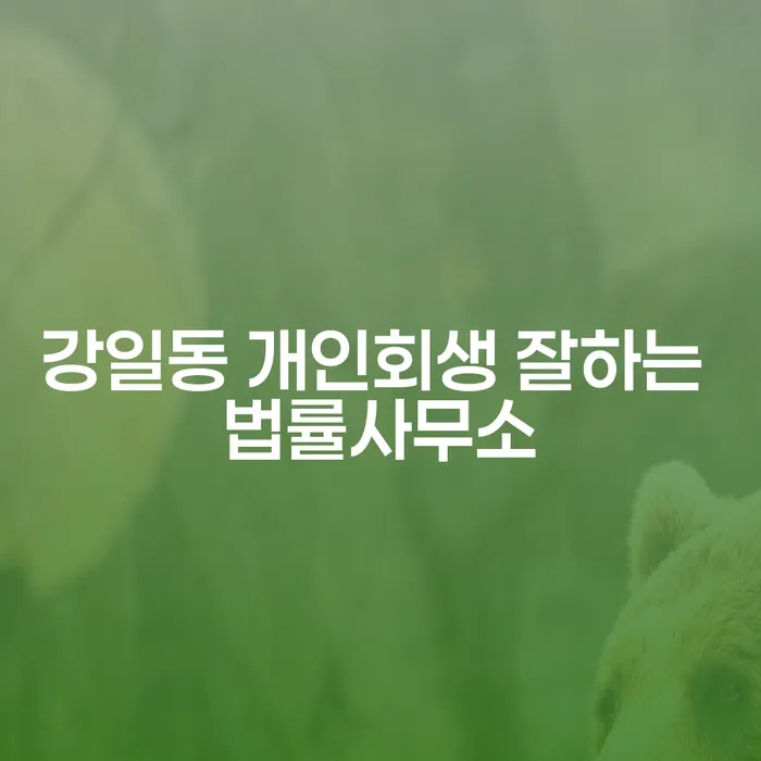 강일동 개인회생 잘하는 법률사무소