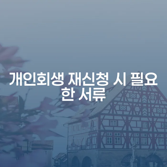개인회생 재신청 시 필요한 서류는 무엇일까요?